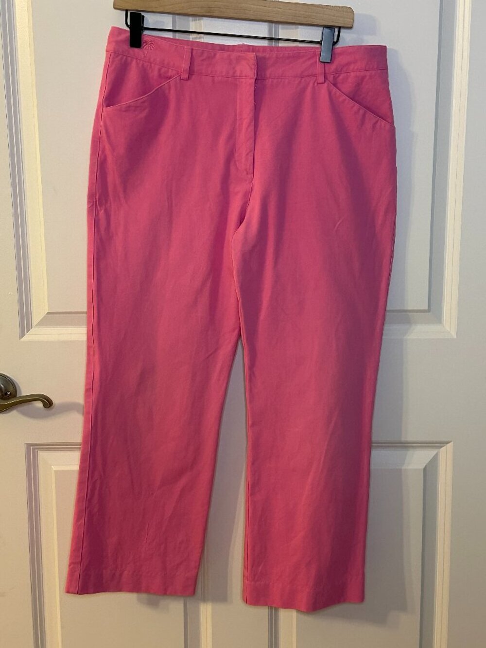 Lilly Pulitzer Pink Crop Straight Leg Pants Size 10 Preppy Coastal